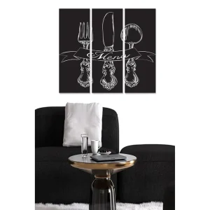 Canvastavla Kitchen 3-pack Flerfärgad 20x50 cm - Inredning risnedsättning