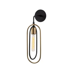 Säker betalning Vägglampa Pindor svart / guld Guld/Svart - Belysning & el