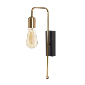 Beställ idag Vägglampa Mo Rany / Svart Guld/Svart - Belysning & el