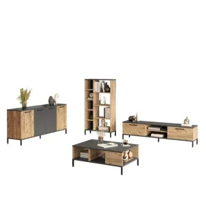 Begränsat antal Vardagsrum Möbelset Zephral Atlantic Pine / Antracit Natur/Antracit - Möbler