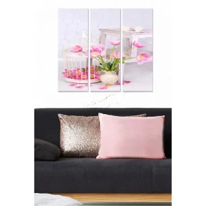 Säker betalning Canvastavla Floral 3-pack Flerfärgad 20x50 cm - Inredning
