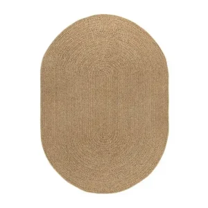 KM Home Wiltonmatta Natural Frame Oval 200x290 cm 200x290 cm - Textil & mattor Rea