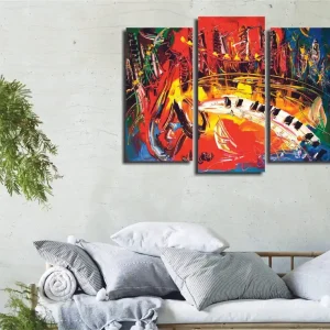 Dekorativ Canvastavla 3-Delar 45x20 cm Flerfärgad - Inredning Rea
