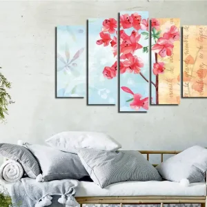 Snabb leverans Dekorativ Canvastavla 5-Delar 70x20 cm Flerfärgad - Inredning