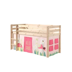 Halvhöjdssäng med gardin Pino Spring Naturlig, Naturlig, Utan rutschkana, Utan tunnel, Utan fickor Naturlig, Naturlig, Utan rutschkana, Utan tunnel, Utan fickor - Möbler Reapris