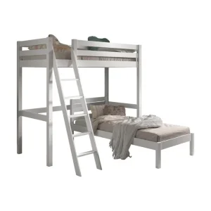 Outlet Enkel Säng och matchande rullbar ribbotten Pino Mezzanine 90 x 200 cm 90 x 200 cm - Möbler