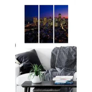 Canvastavla City 3-pack Flerfärgad 20x50 cm - Inredning Rea