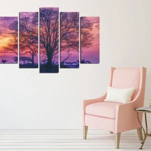 Begränsat antal Dekorativ Canvastavla 5-Delar 70x20 cm Flerfärgad - Inredning