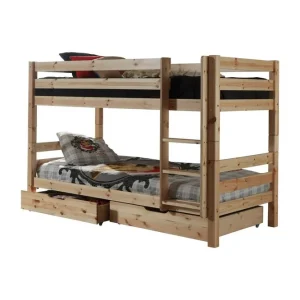 Nyhet Våningssäng Pino Set med 2 Lådor Naturlig, 140 cm Naturlig, 140 cm - Möbler