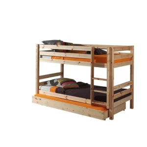 Våningssäng med undersäng Pino Naturlig, 140 cm Naturlig, 140 cm - Möbler Expressleverans