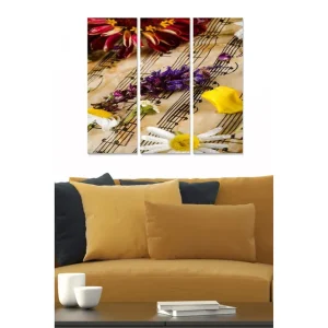 Canvastavla Music 3-pack Flerfärgad 20x50 cm - Inredning Kampanjpris