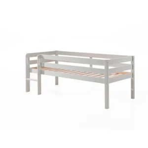Lågt pris Mellanhög säng med stege Pino Vit, 85 cm Vit, 85 cm - Möbler