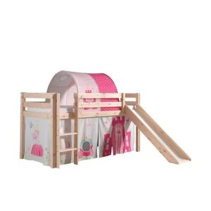 Endast idag Halvhöjdssäng med gardin Pino Princess Naturlig, Naturlig, Med rutschkana, Prinsessa, Inga fickor Naturlig, Naturlig, Med rutschkana, Prinsessa, Inga fickor - Möbler