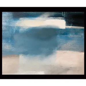 Lågt pris Inramad Canvastavla i trä - 41x56 cm - Abstrakt komposition med mjuka blå nyanser Blå / Ljusgrå / Vit - Inredning