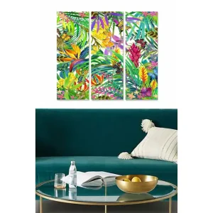 Canvastavla Floral 3-pack Flerfärgad 20x50 cm - Inredning Rea