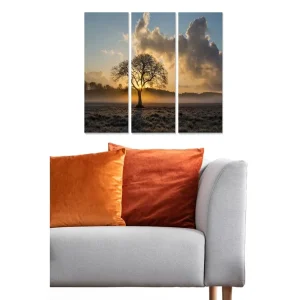 risnedsättning Canvastavla Floral 3-pack Flerfärgad 20x50 cm - Inredning