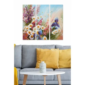 Begränsad tid Canvastavla Floral 3-pack Flerfärgad 20x50 cm - Inredning