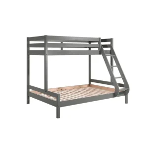 Utförsäljning Våningssäng Pino Family 140x200 + 90x200 cm Grå Grå - Möbler