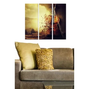 Billig Tavla Music 3-pack Flerfärgad 20x50 cm - Inredning