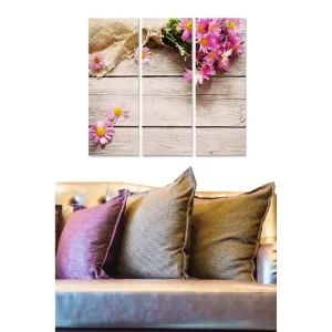 Bästa pris Tavla Floral 3-pack Flerfärgad 20x50 cm - Inredning