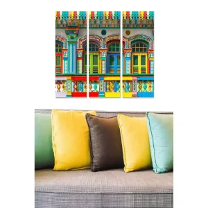 Canvastavla City 3-pack Flerfärgad 20x50 cm - Inredning Rabatter
