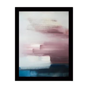 Lågt pris Inramad Canvastavla i trä - 41x56 cm - Abstrakt komposition med mjuka färgövergångar Ljusblå / Rosa / Mörkblå - Inredning