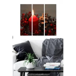 Tavla Floral 3-pack Flerfärgad 20x50 cm - Inredning Premium