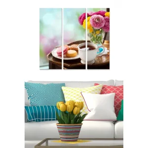Beställ nu Canvastavla Floral 3-pack Flerfärgad 20x50 cm - Inredning