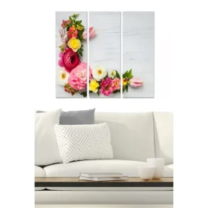 Köp online Tavla Floral 3-pack Flerfärgad 20x50 cm - Inredning