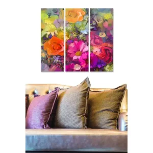 Populär Tavla Floral 3-pack Flerfärgad 20x50 cm - Inredning
