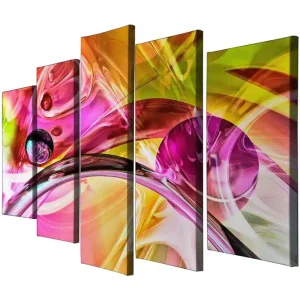 Dekorativ Canvastavla 5-Delar 70x20 cm Flerfärgad - Inredning Kampanj