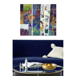 Tavla Abstract 3-pack Flerfärgad 20x50 cm - Inredning Begränsat antal