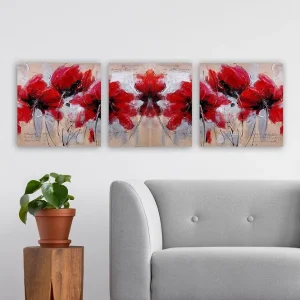 Billig Dekorativ Canvastavla 3-Delar 30x30 cm Flerfärgad - Inredning