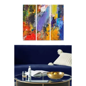 Beställ nu Canvastavla Abstract 3-pack Flerfärgad 20x50 cm - Inredning