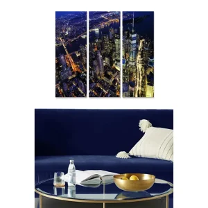 Lägg i varukorgen Canvastavla City 3-pack Flerfärgad 20x50 cm - Inredning