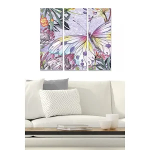 Canvastavla Floral 3-pack Flerfärgad 20x50 cm - Inredning Rabatt