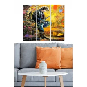 Snabb frakt Canvastavla Abstract 3-pack Flerfärgad 20x50 cm - Inredning