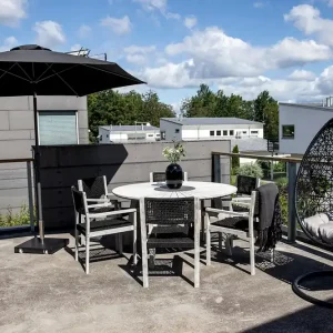 Snabb leverans Leeds Parasoll 300 cm Svart - Utemöbler