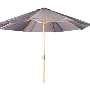 Begränsad tid Naxos Parasoll Rund Ø300 cm Svart/Natur - Utemöbler