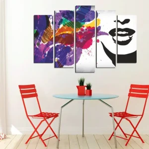 Dekorativ Canvastavla 5-Delar 70x20 cm Flerfärgad - Inredning Rea