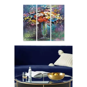 Kampanj Canvastavla Floral 3-pack Flerfärgad 20x50 cm - Inredning