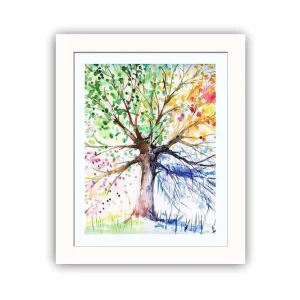 Nedsatt pris Tavla Floral med Ram Flerfärgad 23,5x28,5 cm - Inredning