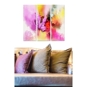 Tavla Abstract 3-pack Flerfärgad 20x50 cm - Inredning Kampanj