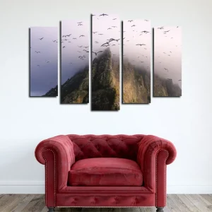 Dekorativ Canvastavla 5-Delar 70x20 cm Flerfärgad - Inredning Fynd