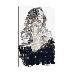 Canvastavla 70x100 cm - Stiliserad kvinna med text som betonar skönhet och självsäkerhet Svart / Brun / Vit - Inredning Snabb frakt