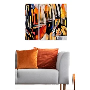 Canvastavla Abstract 3-pack Flerfärgad 20x50 cm - Inredning Rabatt