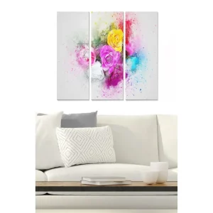 Bästa pris Tavla Floral 3-pack Flerfärgad 20x50 cm - Inredning