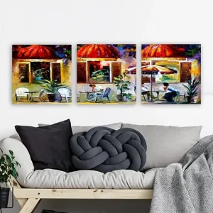 Nedsatt pris Dekorativ Canvastavla 3-Delar 30x30 cm Flerfärgad - Inredning