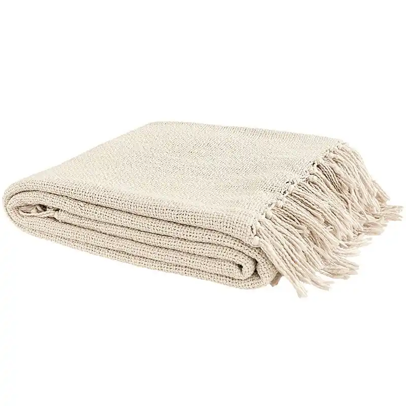 Zamora Pläd Offwhite 130X170 Cm Populär