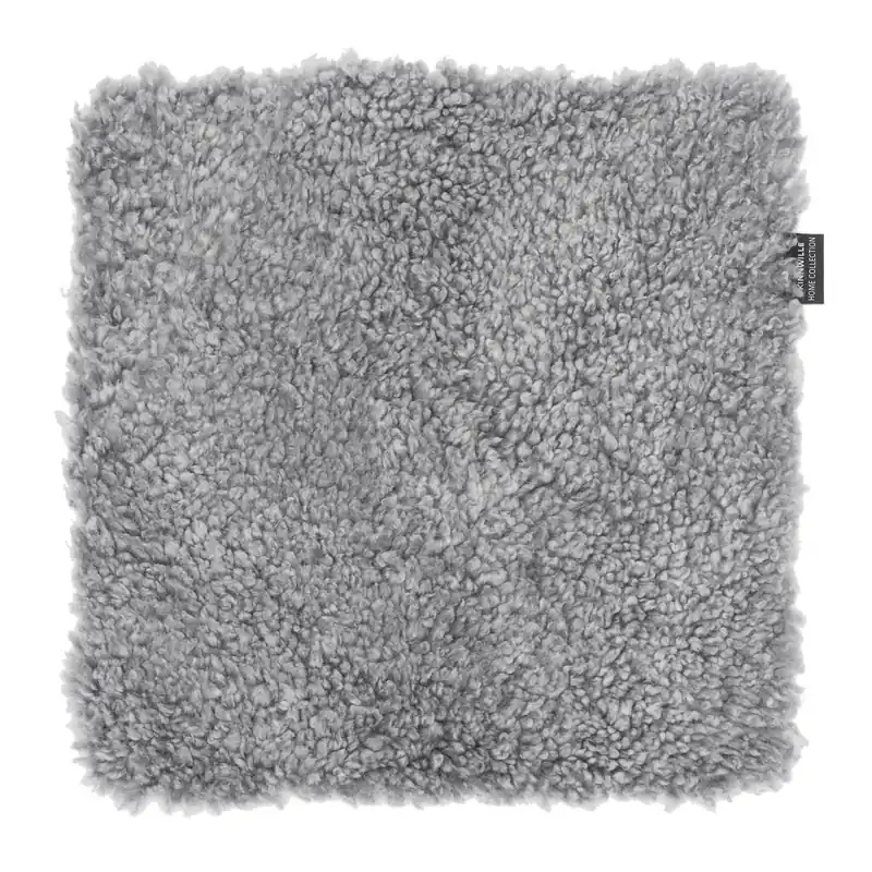 Beställ nu Curly Seat Cover Sheepskin 40x40cm Charcoal Grey Silver